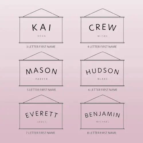 Unique Nursery Decor: Custom Baby Name Canvas Art Wall Hanging, an Ideal Personalized Gift for Hudson Blake