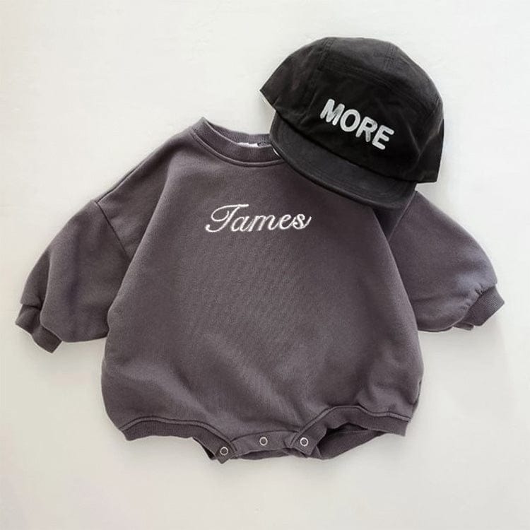 Embroidered name baby spring fall onesie