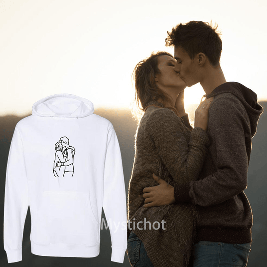 Mystichot Custom Embroidered Line Drawing Hoodie,Sweatshirt,unique gift