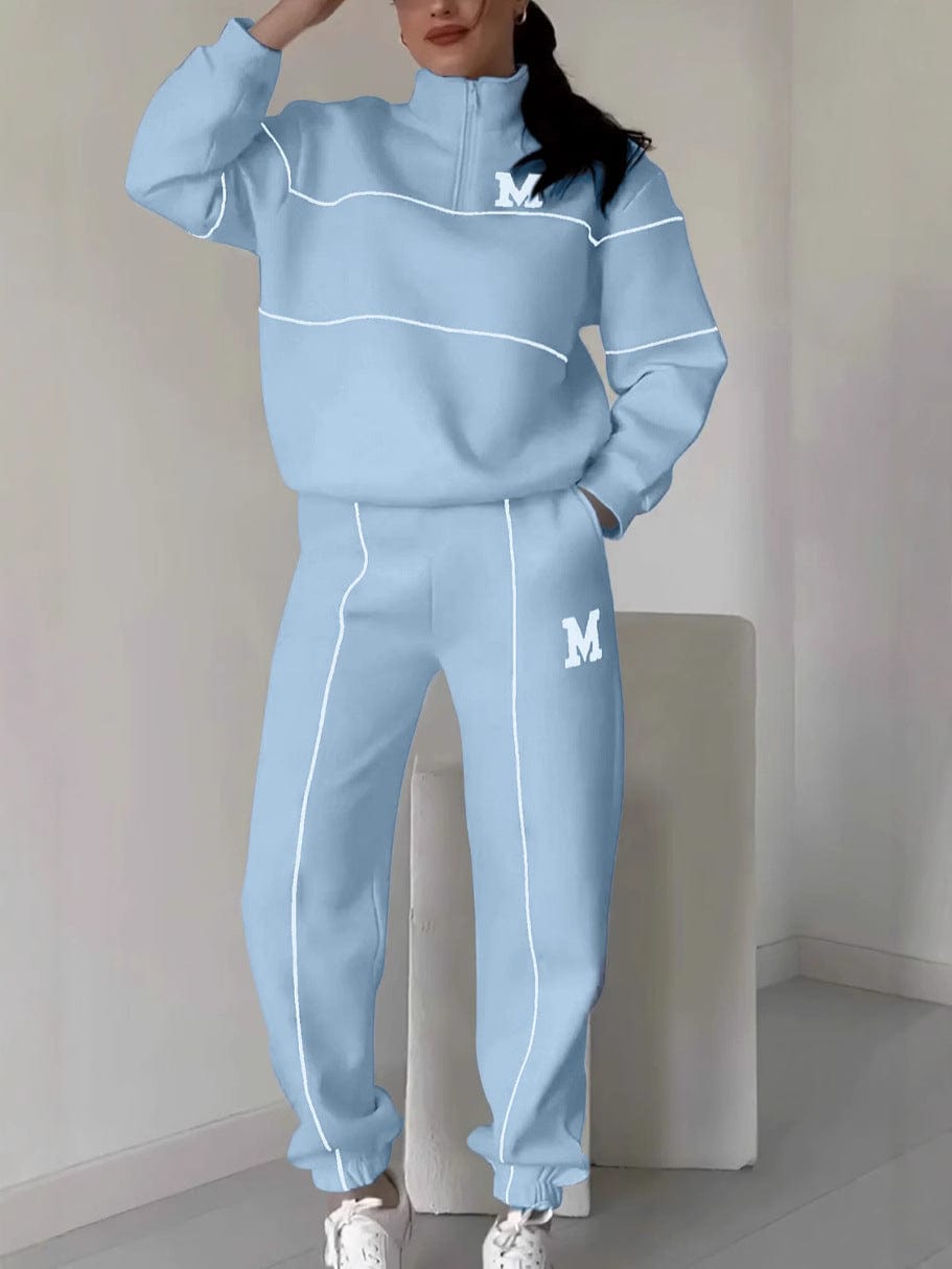 Women's Sweater Letter Long Sleeve Sports Suit