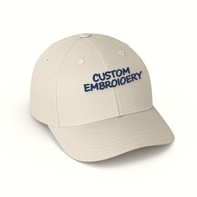 Custom-Embroidered-Baseball-Beige-Hat-left