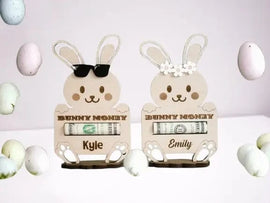 Easter Bunny Money Holder: Customizable Gift for Easter Baskets with Tags