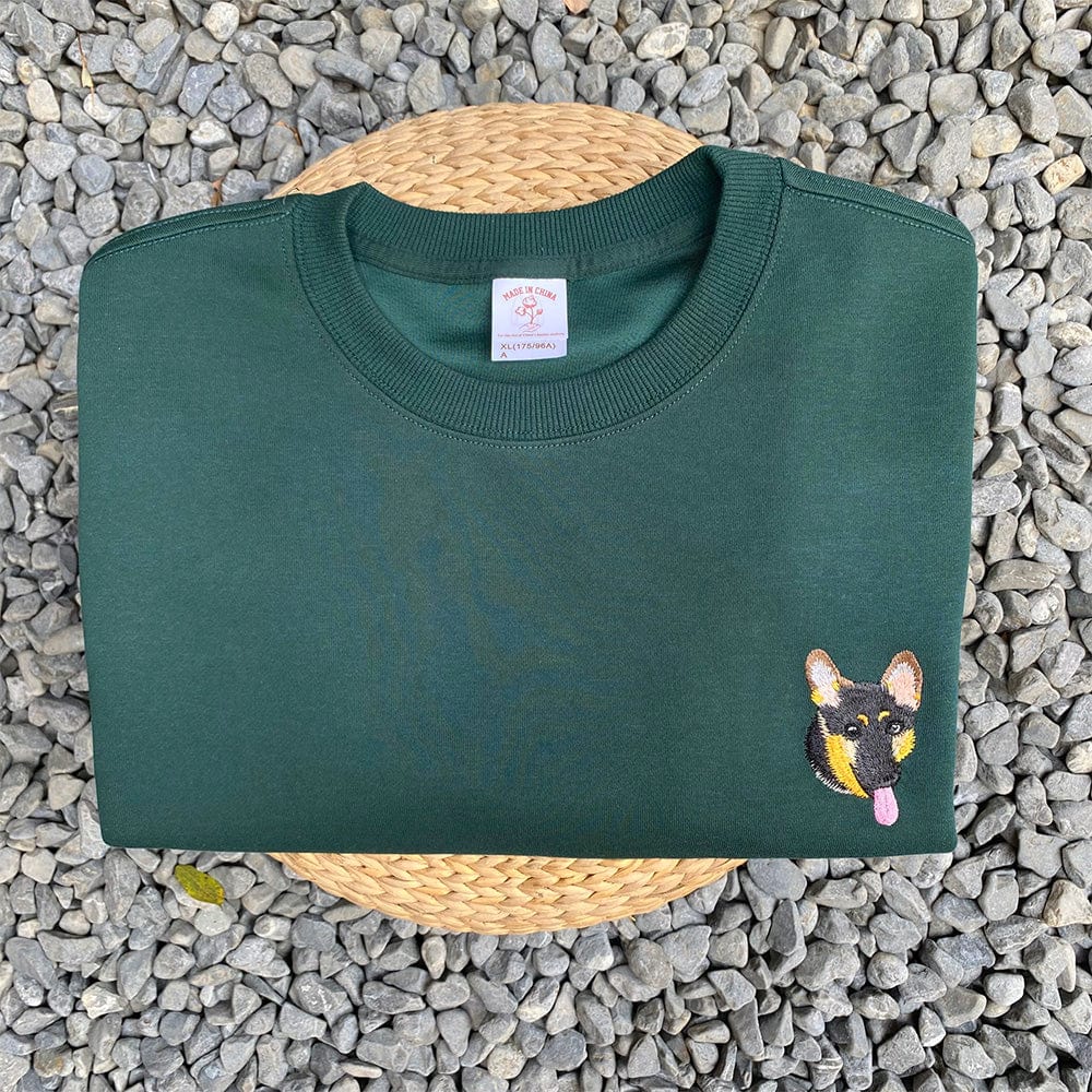Custom-Embroidered-Pet-Forest Green-Sweatshirt
