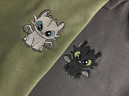 Couple Outfit Embroidery Collection - Valentine's Day Gift - Embroidered Sweatshirt, hoodie