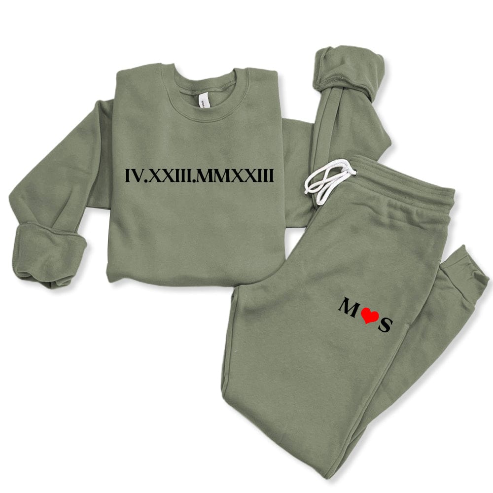 Custom-Embroidered-Roman-Numeral-Army-Green-Outfit