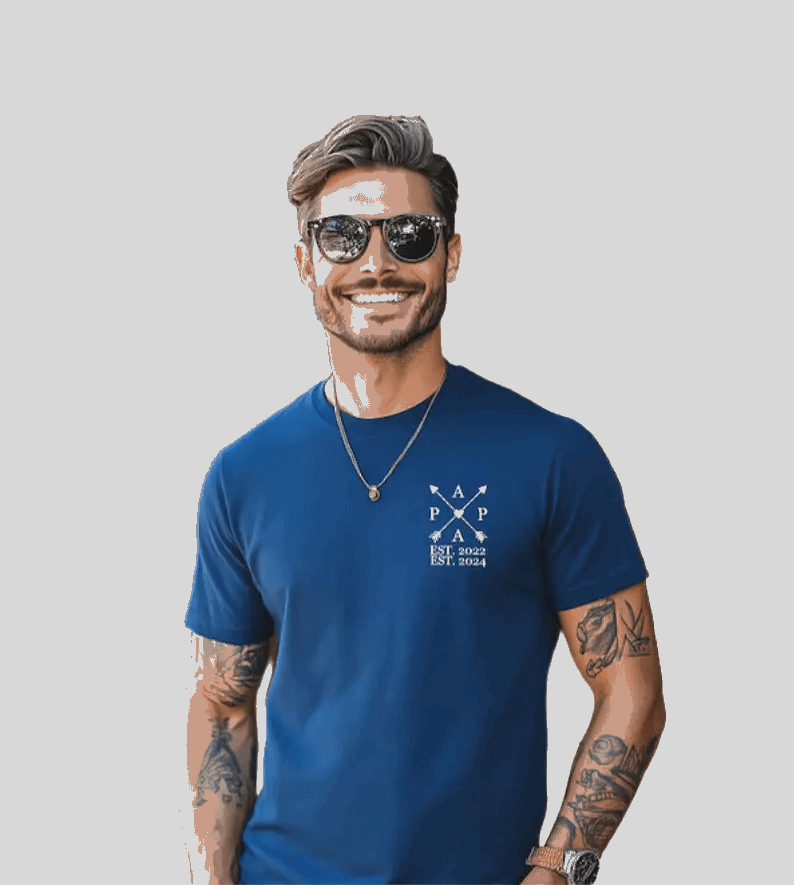"Papa's Pride & Joy" Custom T-Shirt | Customize with Kid's Name & Birth Year