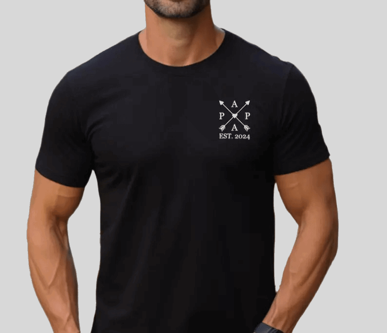 "Papa's Pride & Joy" Custom T-Shirt | Customize with Kid's Name & Birth Year