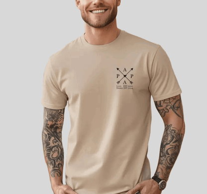 "Papa's Pride & Joy" Custom T-Shirt | Customize with Kid's Name & Birth Year