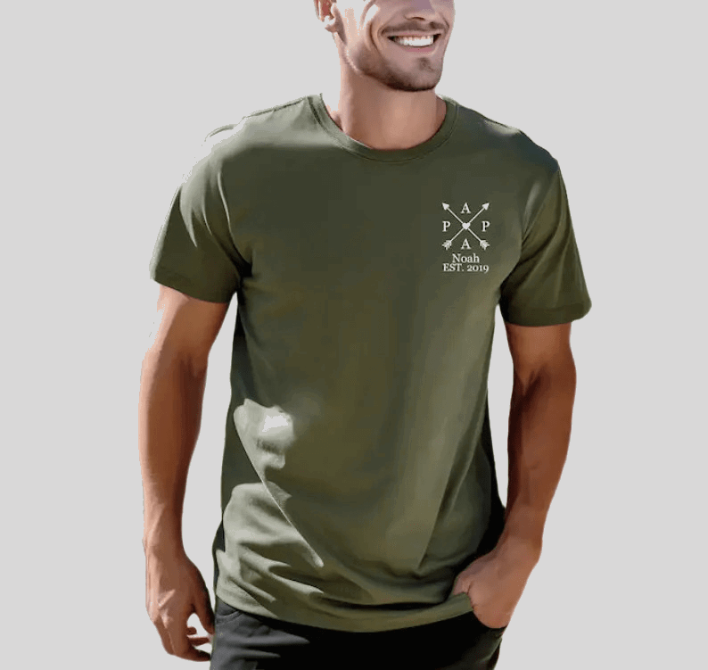 "Papa's Pride & Joy" Custom T-Shirt | Customize with Kid's Name & Birth Year