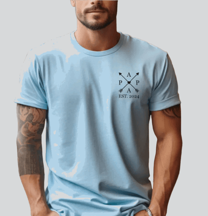 "Papa's Pride & Joy" Custom T-Shirt | Customize with Kid's Name & Birth Year