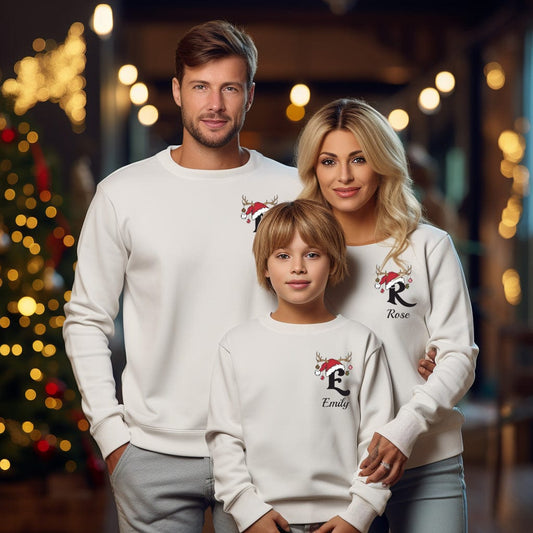 Custom Christmas Matching Sweatshirt, Custom Christmas Family Hoodie
