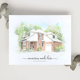 Exquisite Custom House Portraits in Watercolor: Exceptional Moving Away Gifts and Valuable Realtor Presents for Home Décor