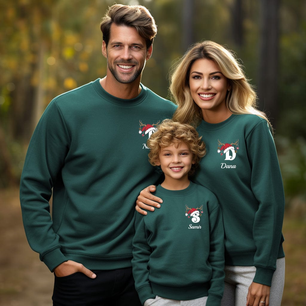 Custom-Christmas-Matching-Green-Sweatshirt