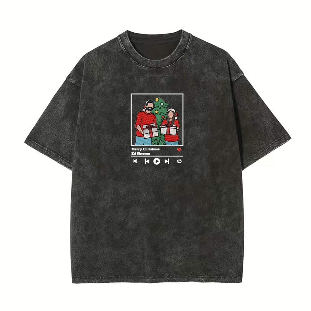 Wash T-shirt personalized embroidery - player, color embroidery, contour embroidery