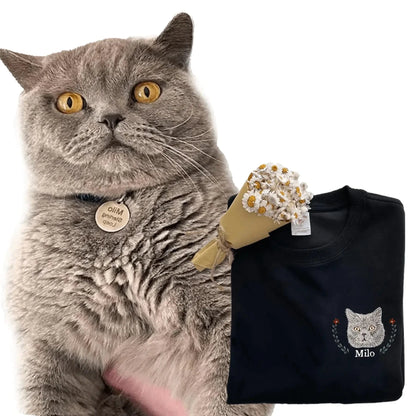 Animale domestico personalizzato dalla tua felpa ricamata fotografica, felpa con cappuccio