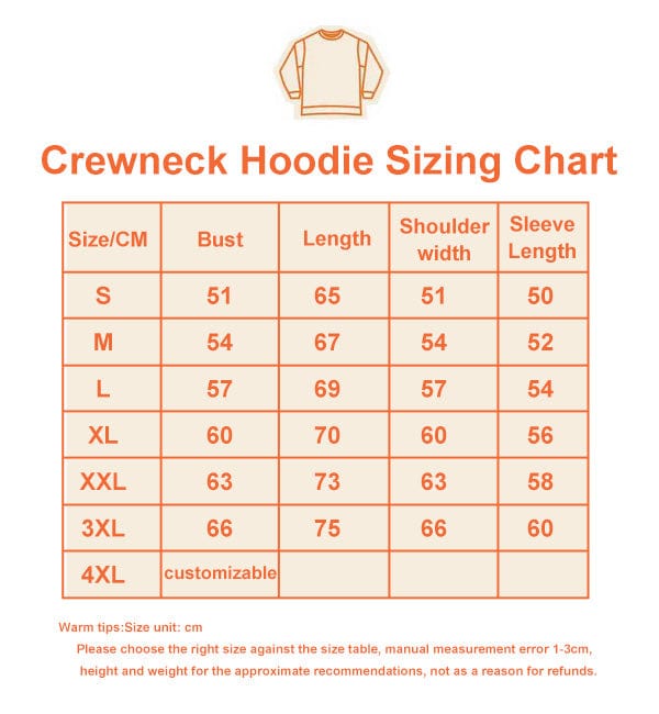 Custom-Embroidered-Line-Drawing-Hoodie-Size-Specification