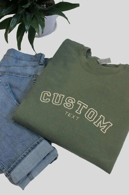 Custom Embroidered Text Sweatshirt – Personalized Crewneck with Your Name & Letters | Unique Gift Idea