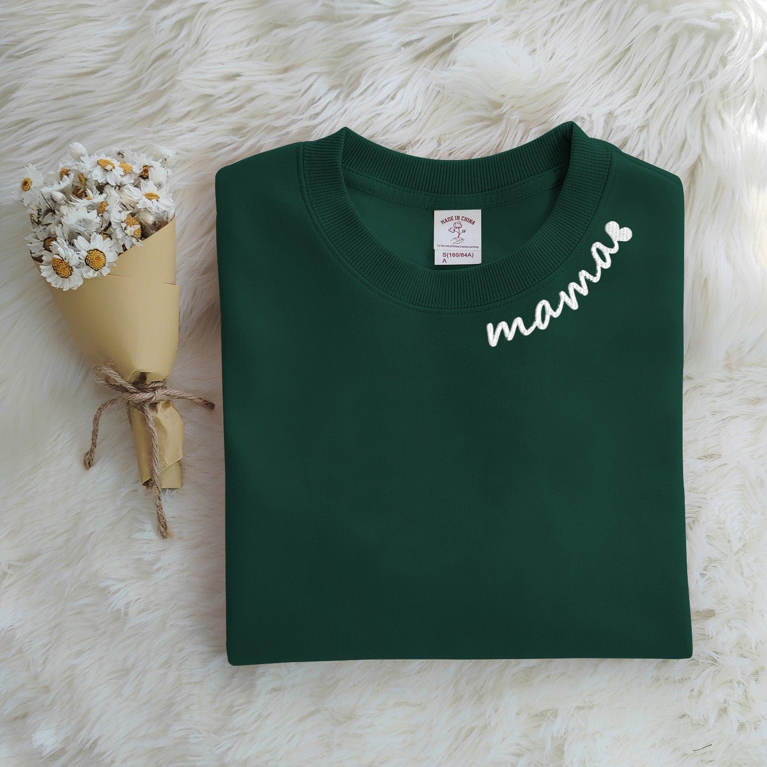 Custom-Embroidered-Mama-Green-Sweatshirt