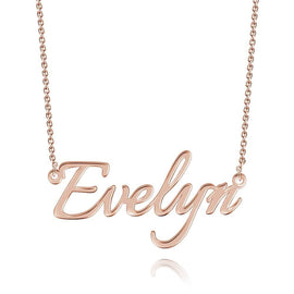 Rose-gold-tone necklace with a personalized script name