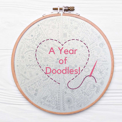 New Arrivals A Year of Doodles Pre-printed Embroidery Fabric Kit
