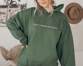 Personalized Text Pullover Hoodie