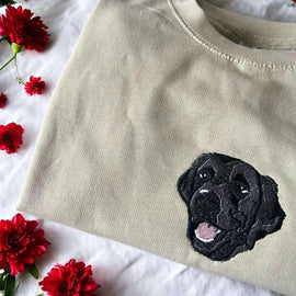 Custom Pet Embroidered Sweatshirt, Custom Pet shirt, Custom Embroidered Pet Hoodie, Personalized Pet Face and Pet name Sweatshirt