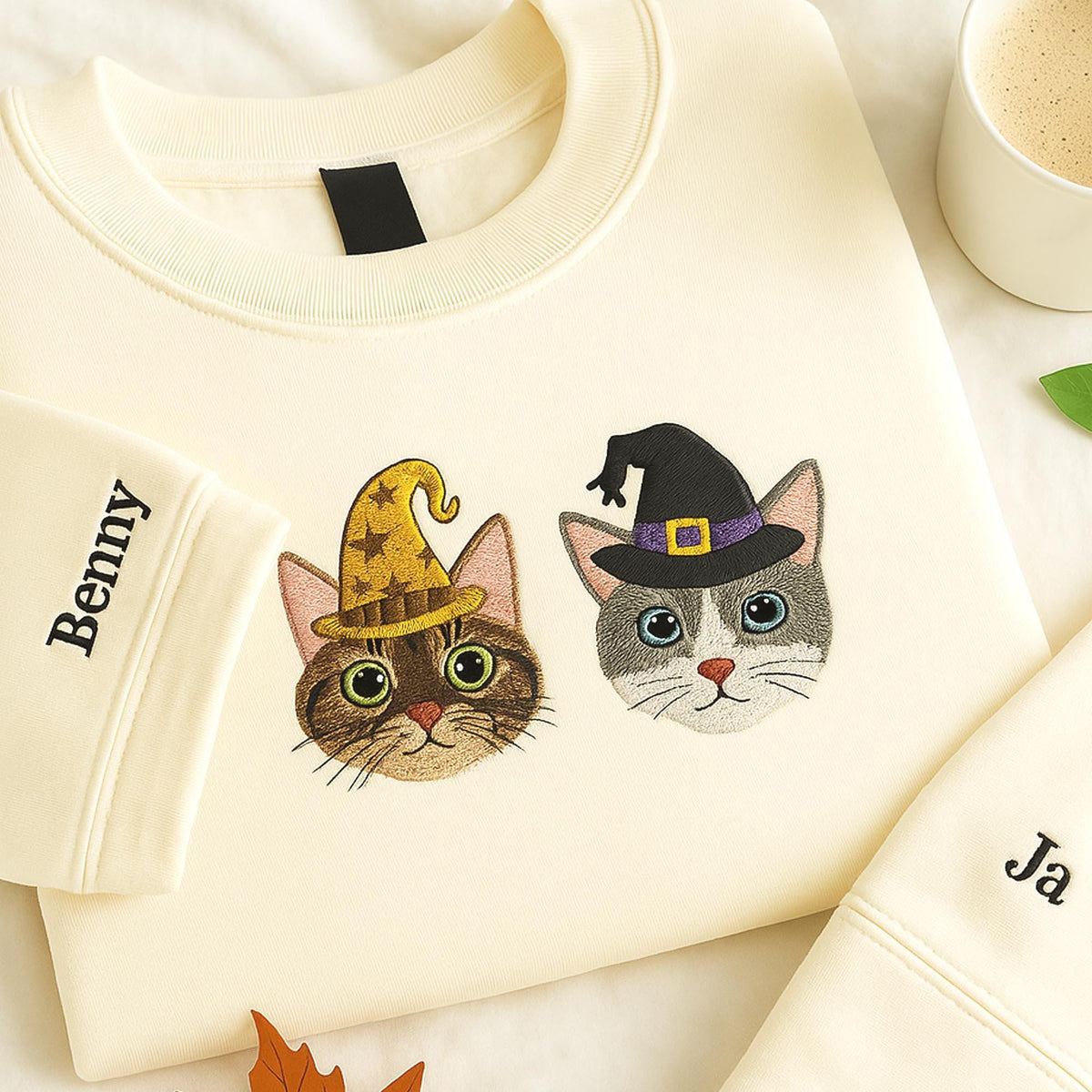 Custom Pet Face Embroidery Sweatshirt, Cat T-shirt, Dog Lover Hoodie, Personalized Pet Portrait Shirt, Halloween Pet Portrait