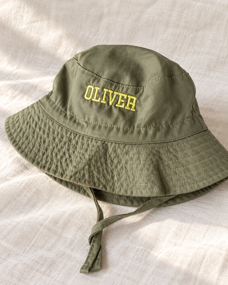 New Arrivals Custom Embroidered Kids Bucket Hat Summer Sun Hat with Name