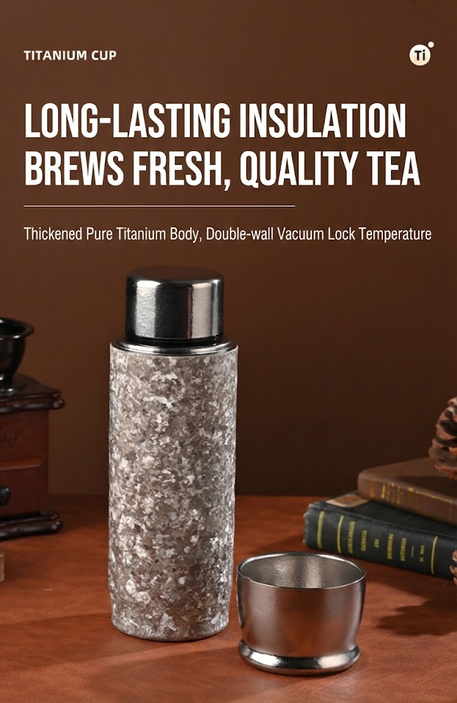 The Crystal Ti Series: Pure Titanium Magnetic Tea Tumbler & Sharing Cup