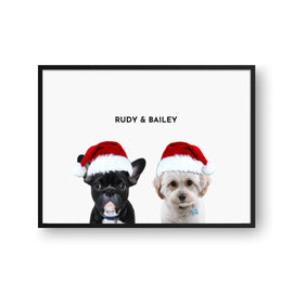 Due ritratti di Natale per animali domestici