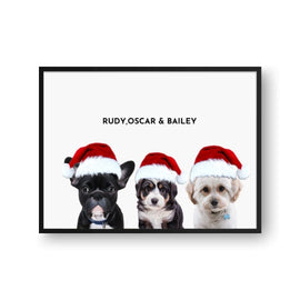 Tre ritratti di Natale per animali domestici